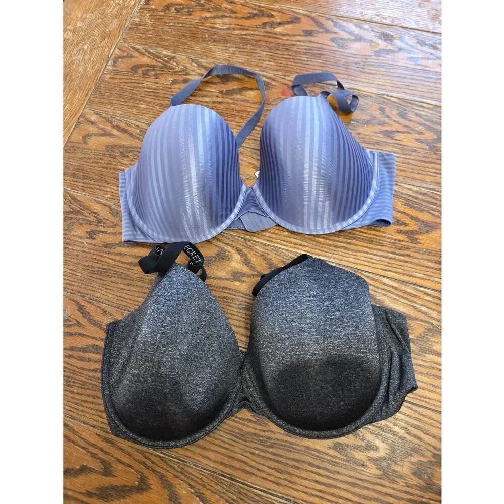 2 Victoria's Secret lightly lined tshirt full coverage bras sz 38DD